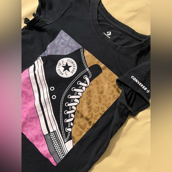 Converse t Shirt girls size Medium (10-12yrs ) black - Picture 5 of 12